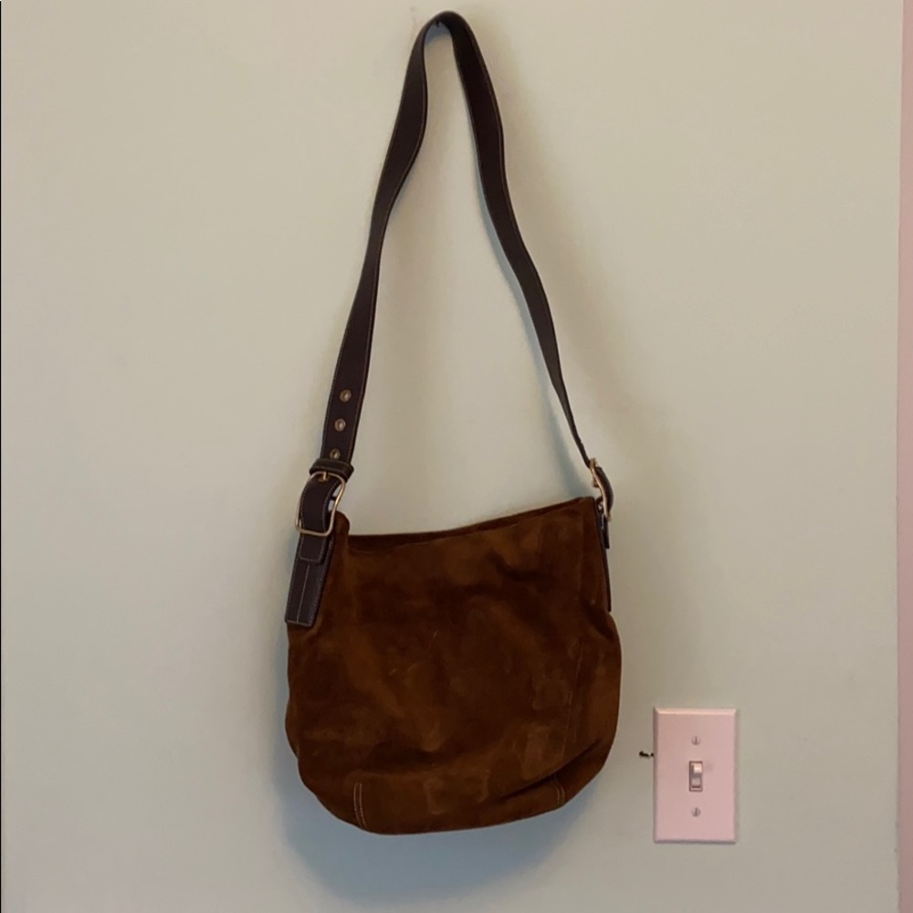 Suede Coach Bag
